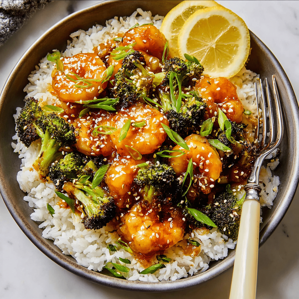 Honey Garlic Shrimp and Broccoli Recipe - Recipe Image