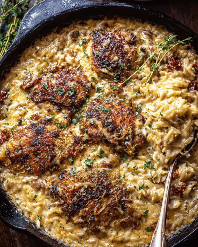 Skillet White Pesto Chicken and Orzo Recipe