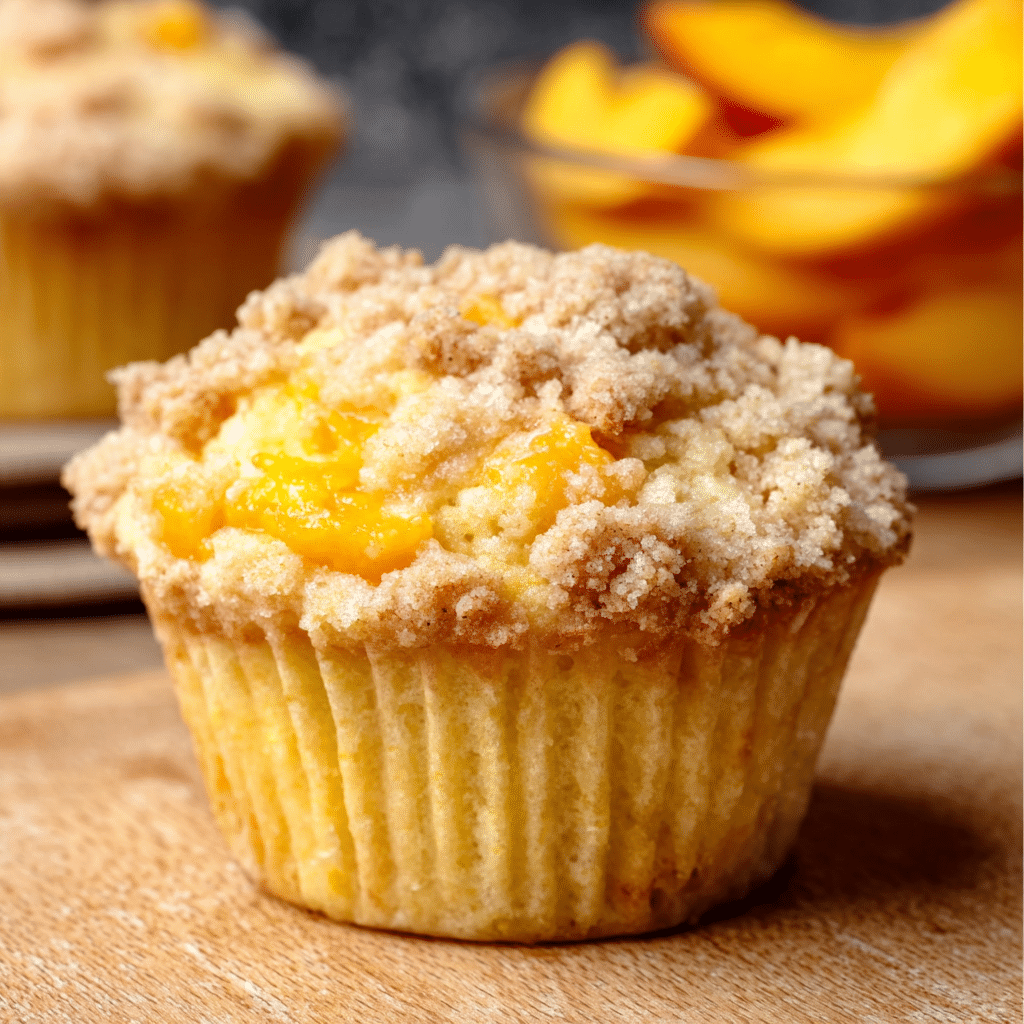 Peach Cobbler Muffins Recipe - Recipe Image