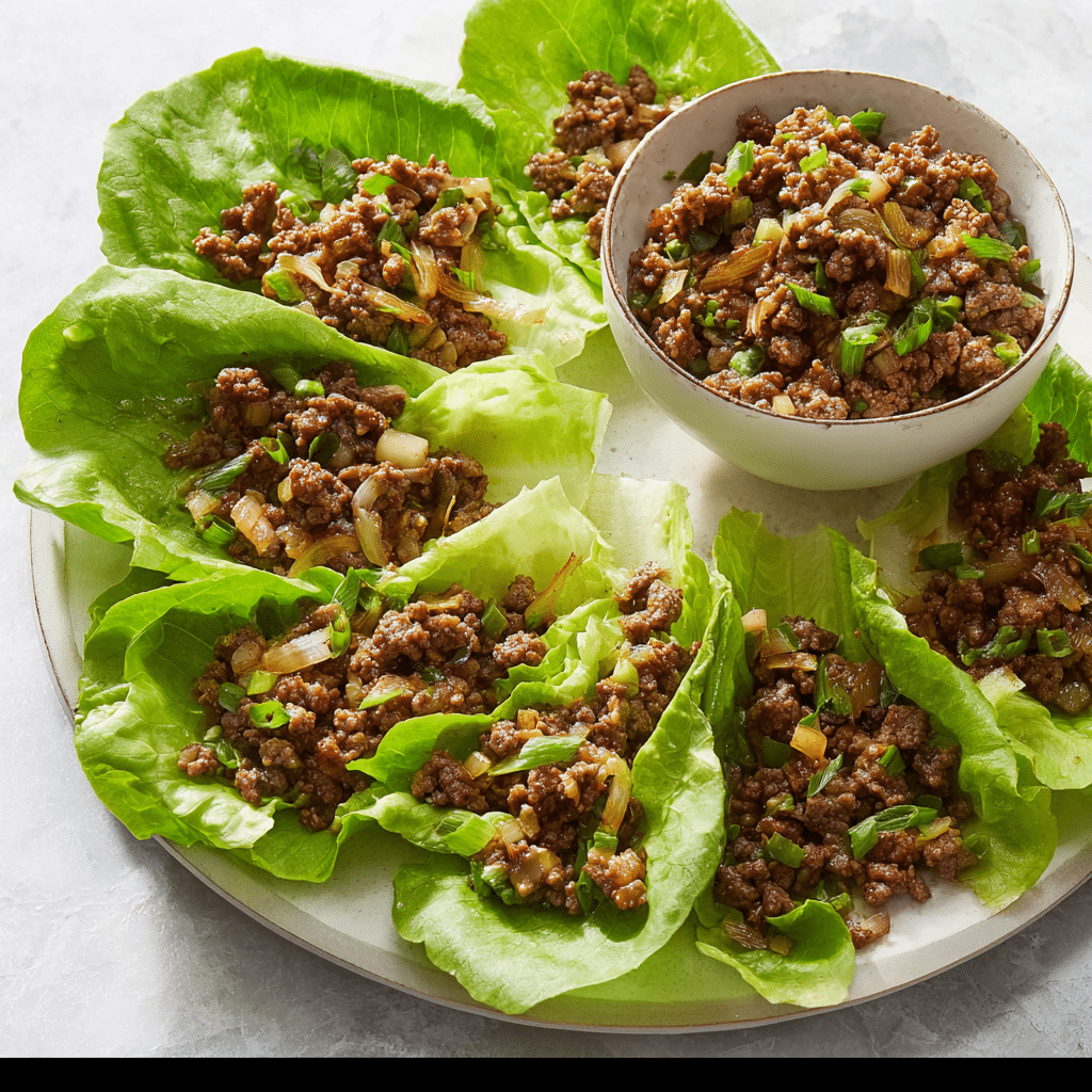 Asian Style Ground Beef Lettuce Wraps Recipe - Recipe Image