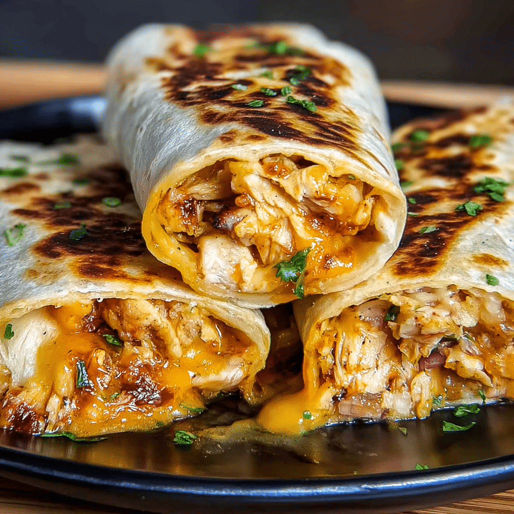 Easy Cheesy Garlic Chicken Wraps Recipe - Recipe Image