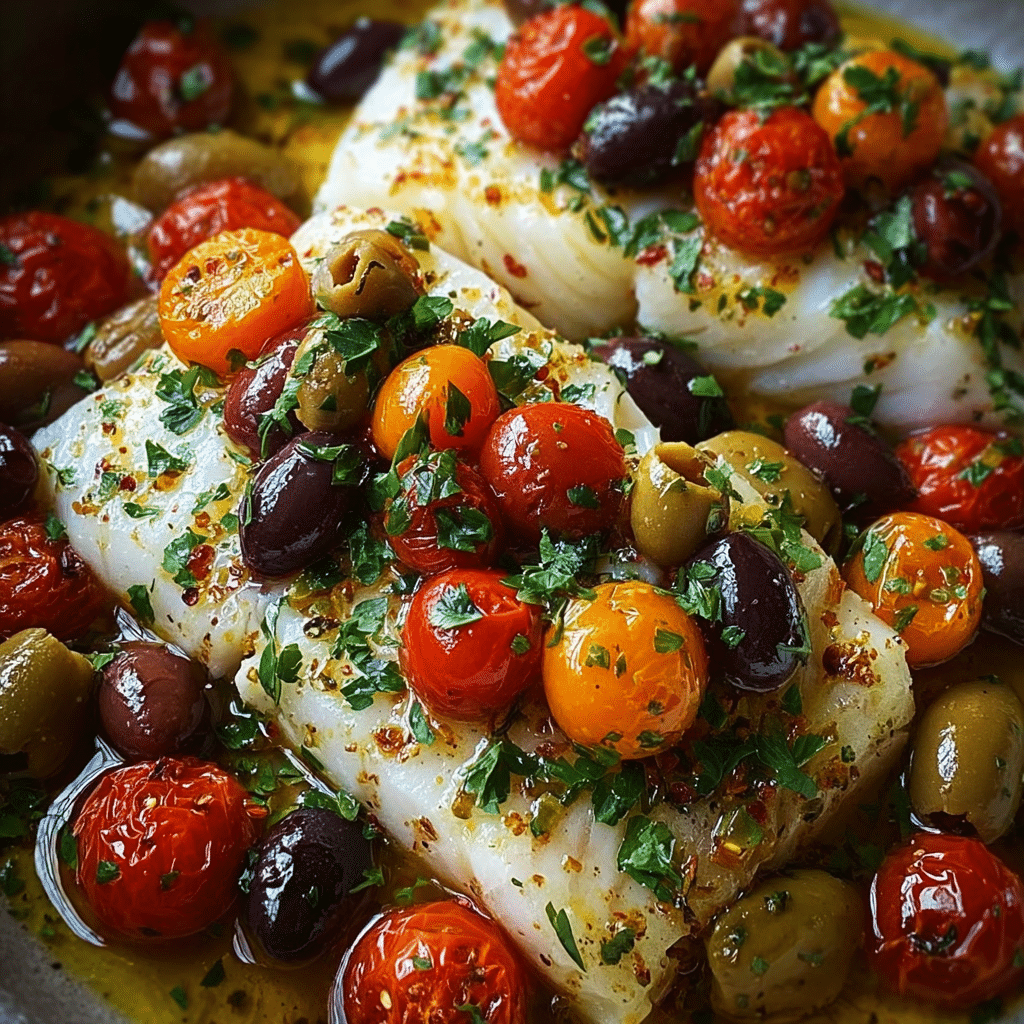 Mediterranean Baked Cod Recipe - Recipe Image