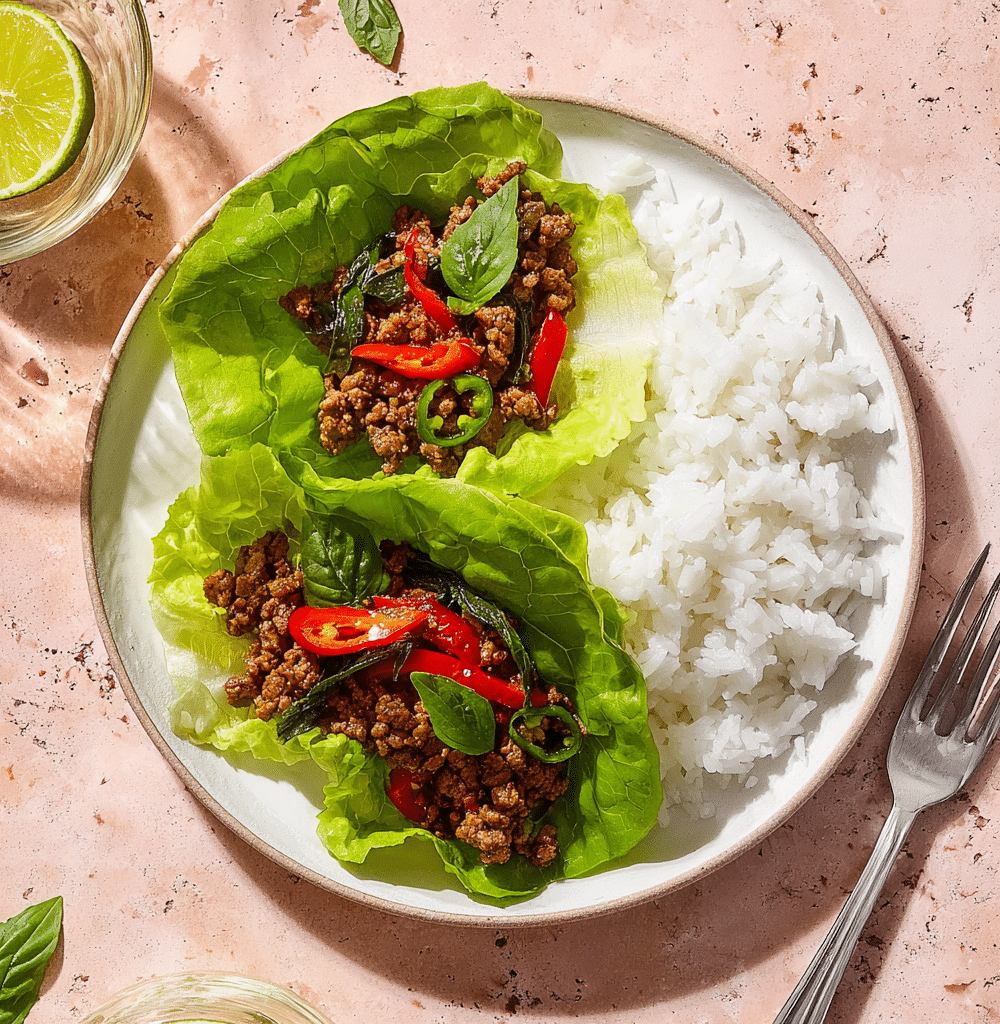 Asian Style Ground Beef Lettuce Wraps Recipe