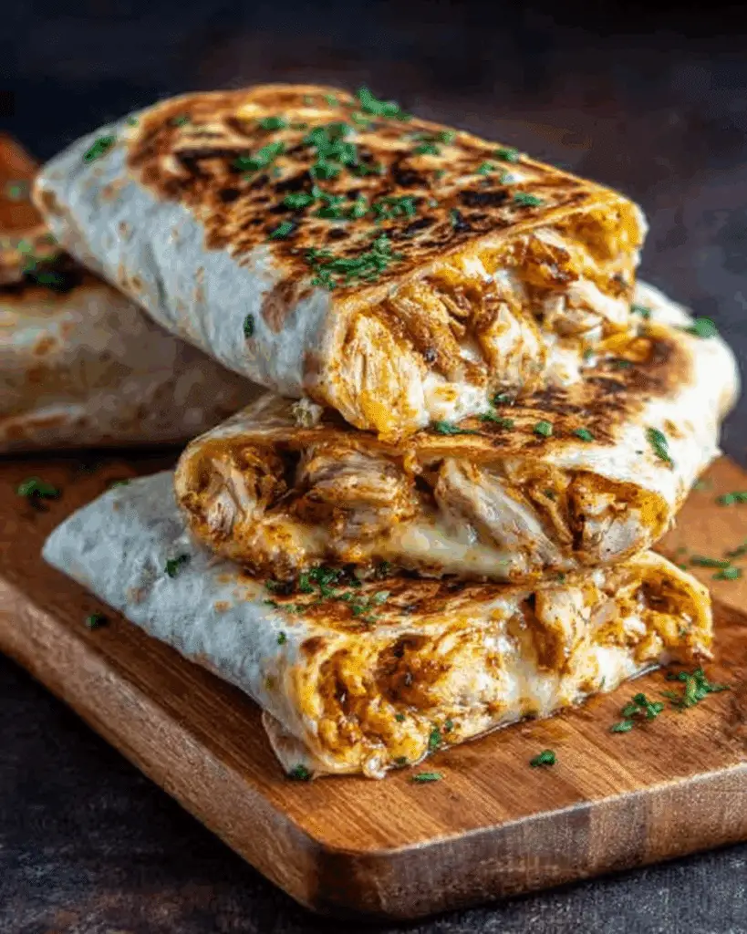 Easy Cheesy Garlic Chicken Wraps Recipe