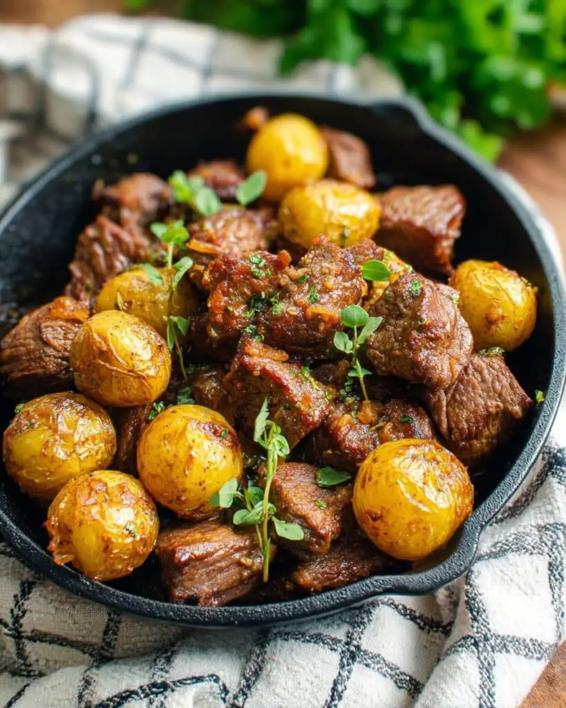 Garlic Butter Beef Bites with Potatoes: Delicious Recipe