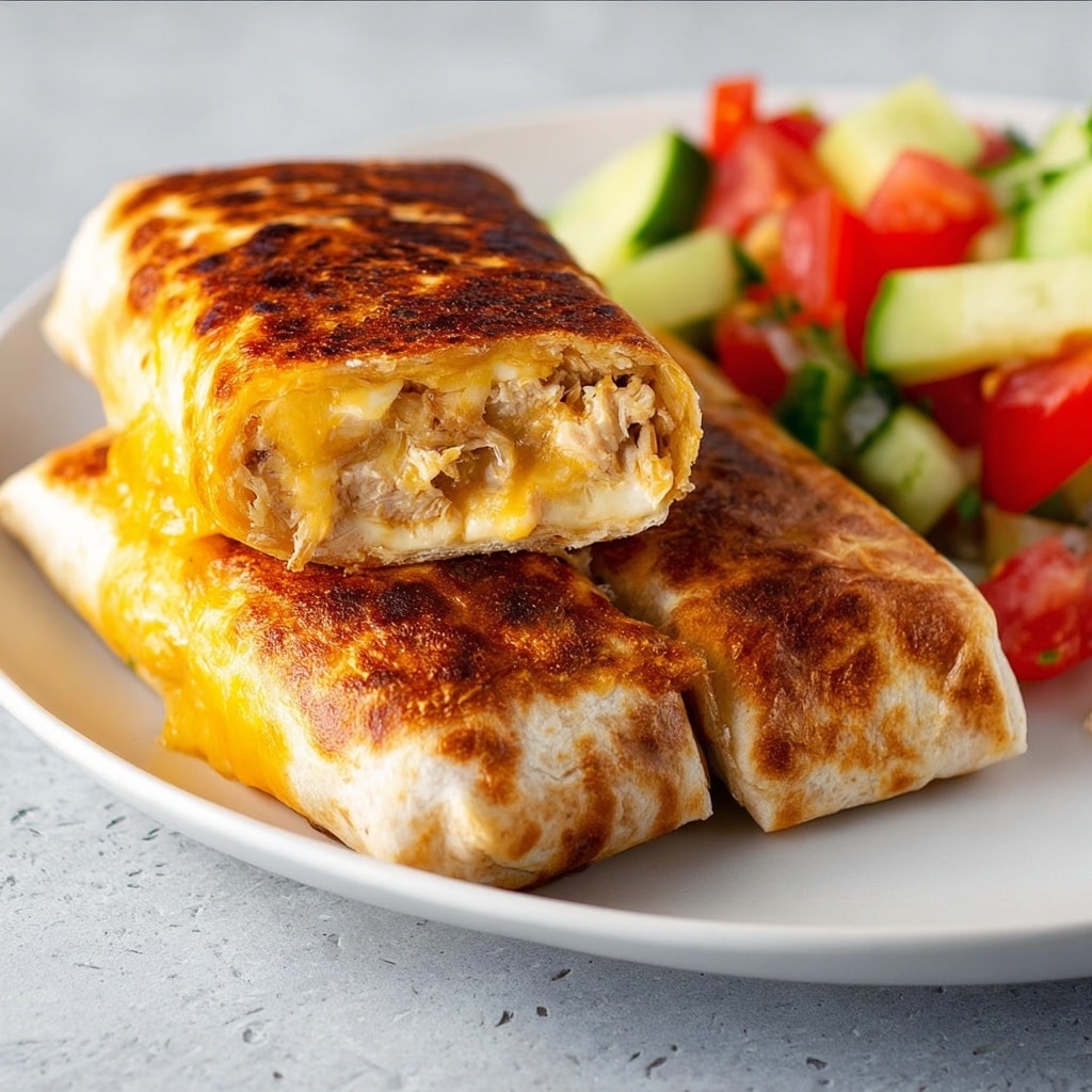 Cheesy Garlic Chicken Wraps Recipe - Recipe Image