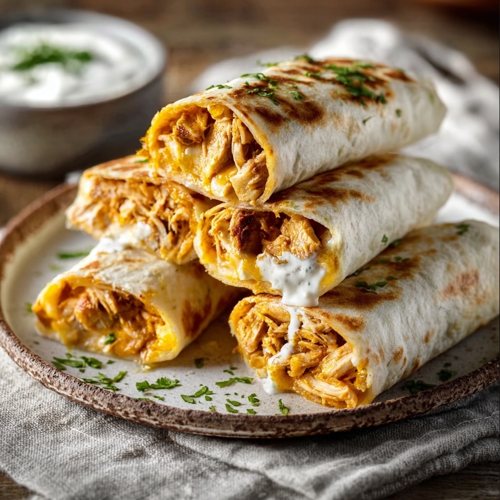 Cheesy Chicken Garlic Wraps Recipe - Recipe Image