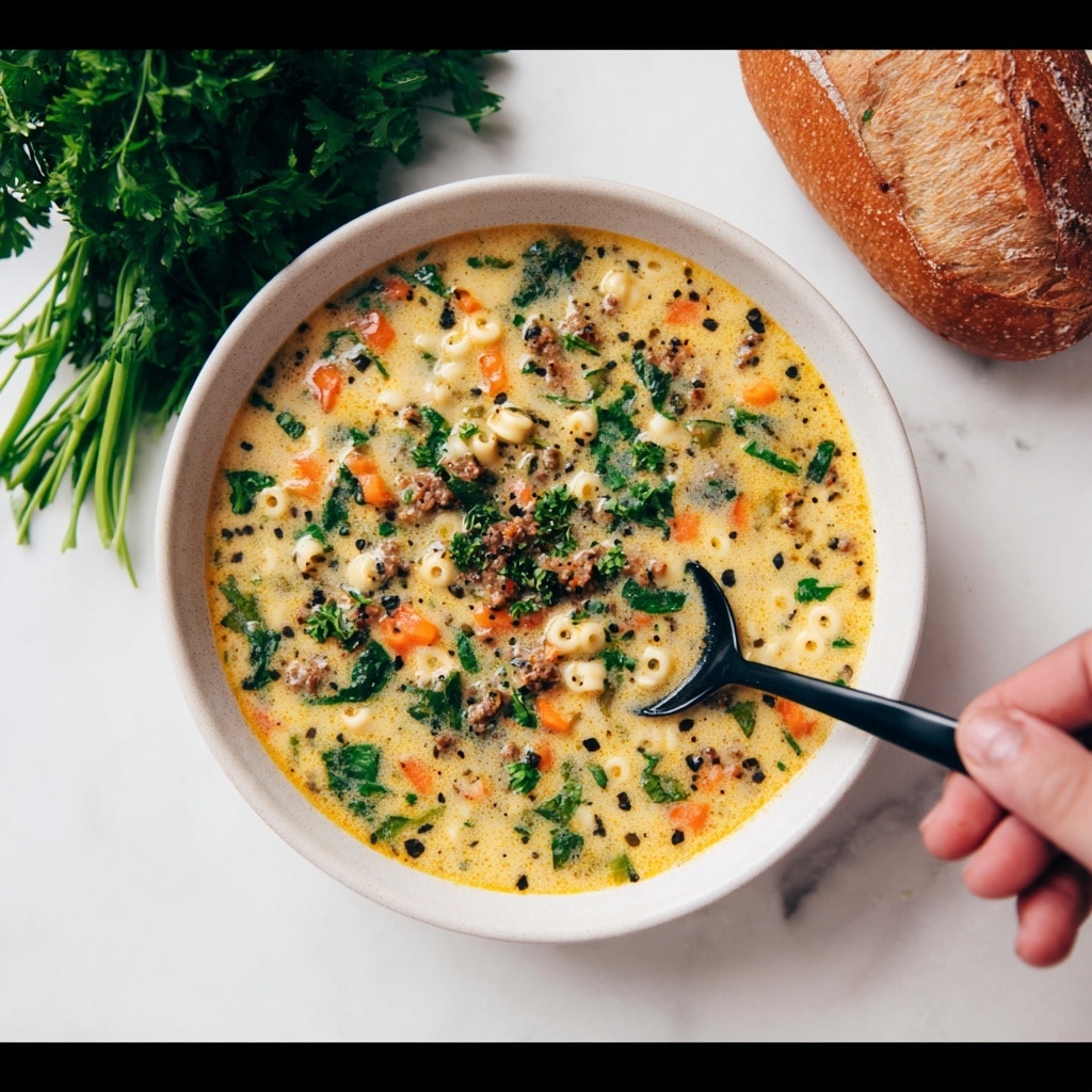 Creamy Parmesan Italian Sausage Soup Recipe - Recipe Image