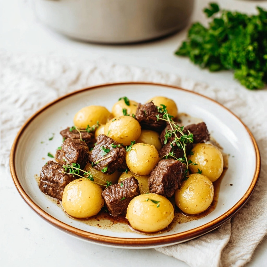 Garlic Butter Beef Bites with Potatoes: Delicious  Recipe - Recipe Image