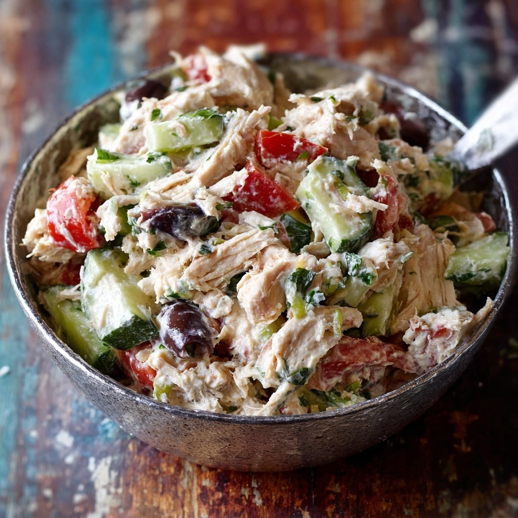 Easy Greek Tzatziki Chicken Salad Recipe - Recipe Image
