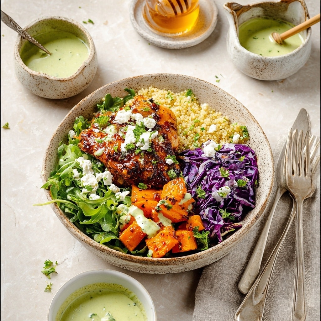 Sheet Pan Hot Honey Chicken and Veggie Glow Bowls Recipe - Recipe Image