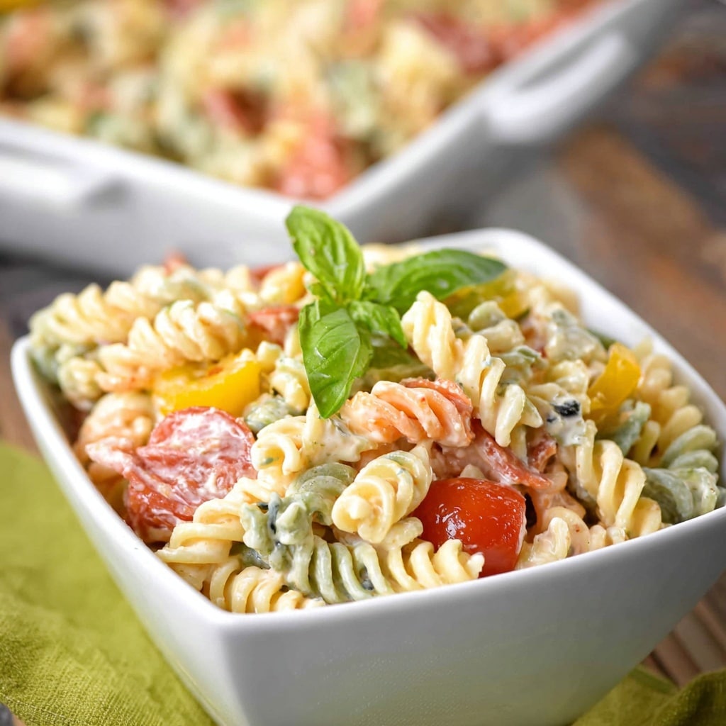 Creamy Italian Pasta Salad Recipe - Recipe Image