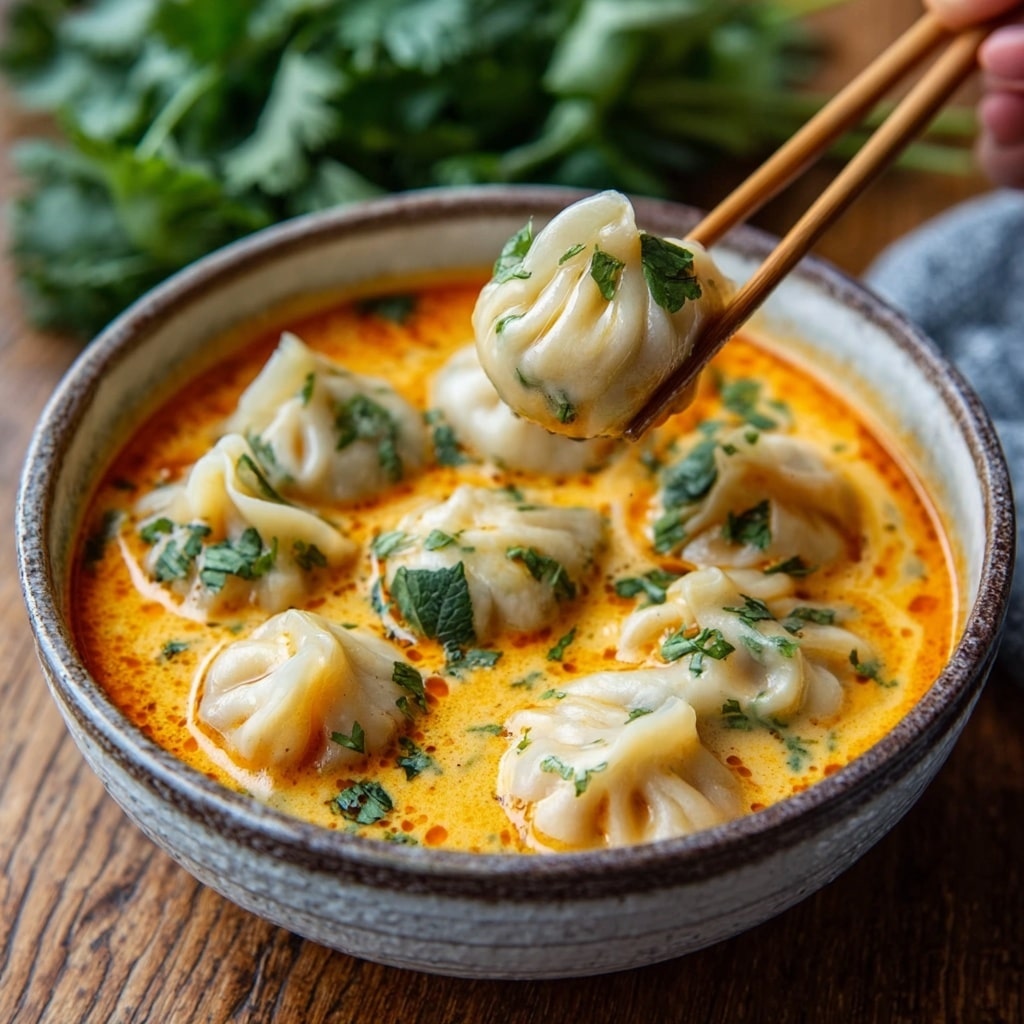 Easy Thai Coconut Curry Dumpling Soup Recipe - Recipe Image
