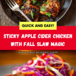Sticky Apple Cider Chicken with Crisp Autumn Slaw Recipe