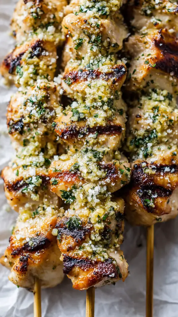 Garlic Parmesan Chicken Skewers Recipe
