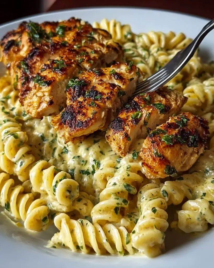 Creamy Garlic Parmesan Chicken with Cheesy Twisted Pasta Recipe