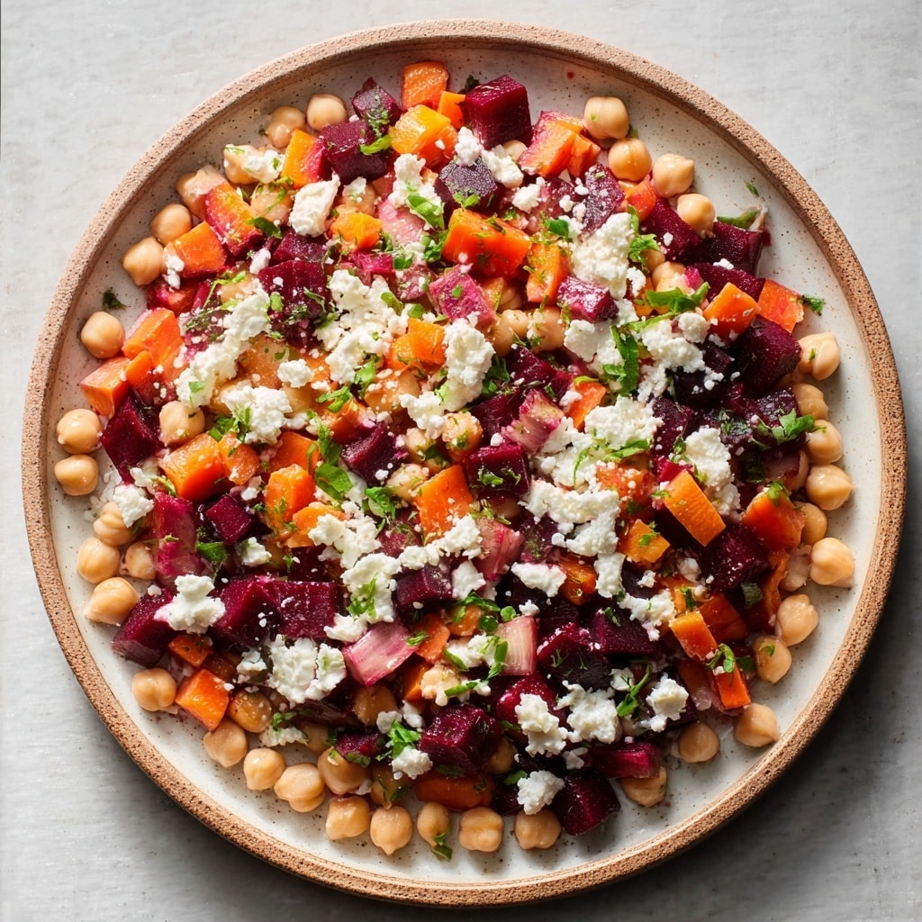 Beet & Feta Salad with Lemon-Garlic Vinaigrette Recipe - Recipe Image