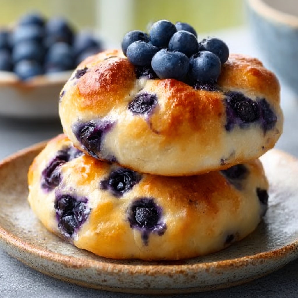 Fluffy Cottage Cheese Blueberry Cloud Bread Recipe - Recipe Image