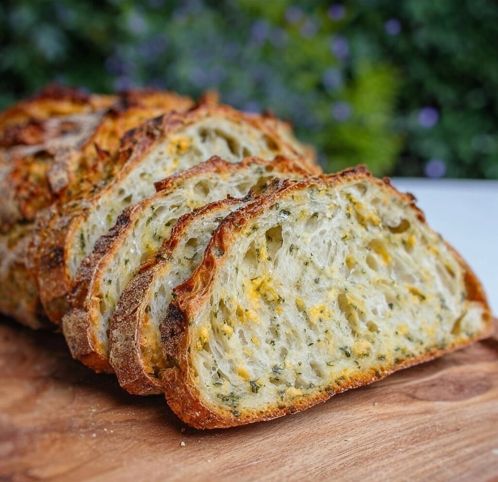 Italian Herbs and Cheese Artisan Sourdough Bread Recipe