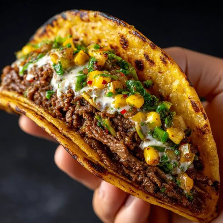 the best Street Corn Smash Burger Tacos Recipe