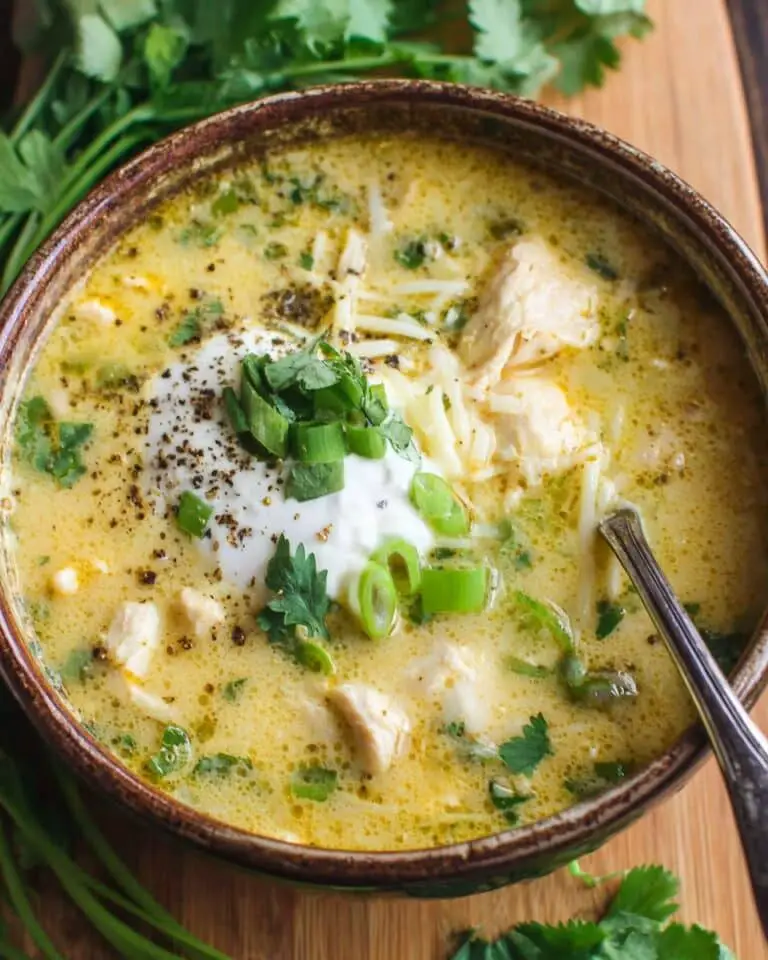 Green Chicken Enchilada Soup - Creamy and Cheesy! Recipe