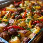 Sausage, Peppers, Onions, and Potato Bake Recipe