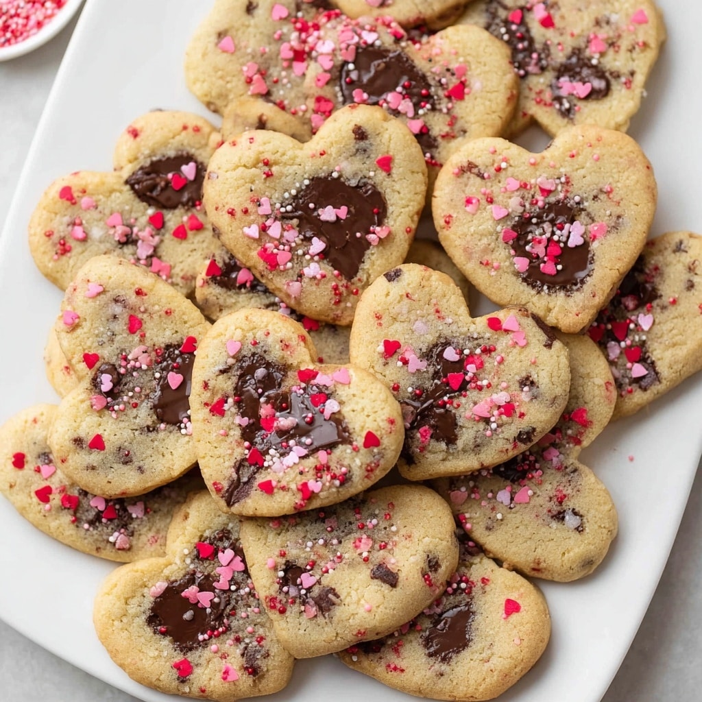Heart Shaped Chocolate Chip Cookies Recipe - Recipe Image