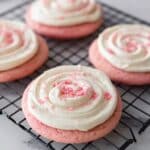 Pink Velvet Crumbl Cookie with Cream Cheese Frosting Recipe