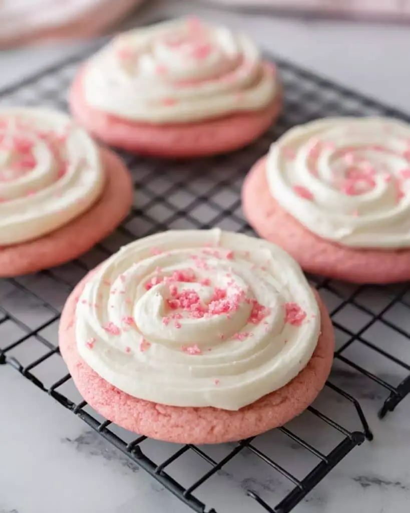 Pink Velvet Crumbl Cookie with Cream Cheese Frosting Recipe