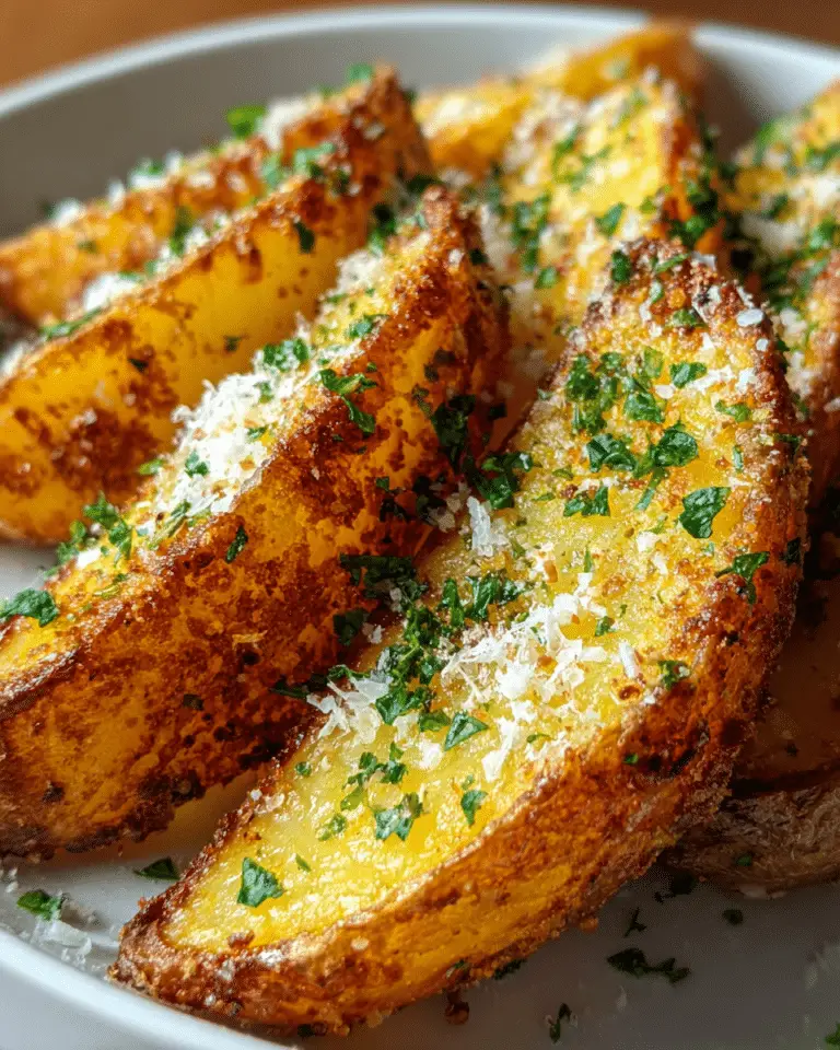 Baked Garlic Parmesan Potato Wedges Recipe