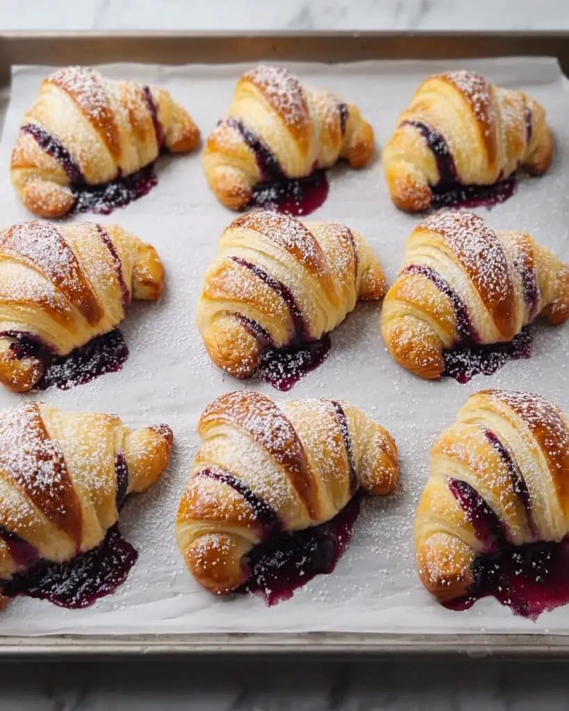 Blueberry Cream Cheese Puff Pastry Crescents Recipe