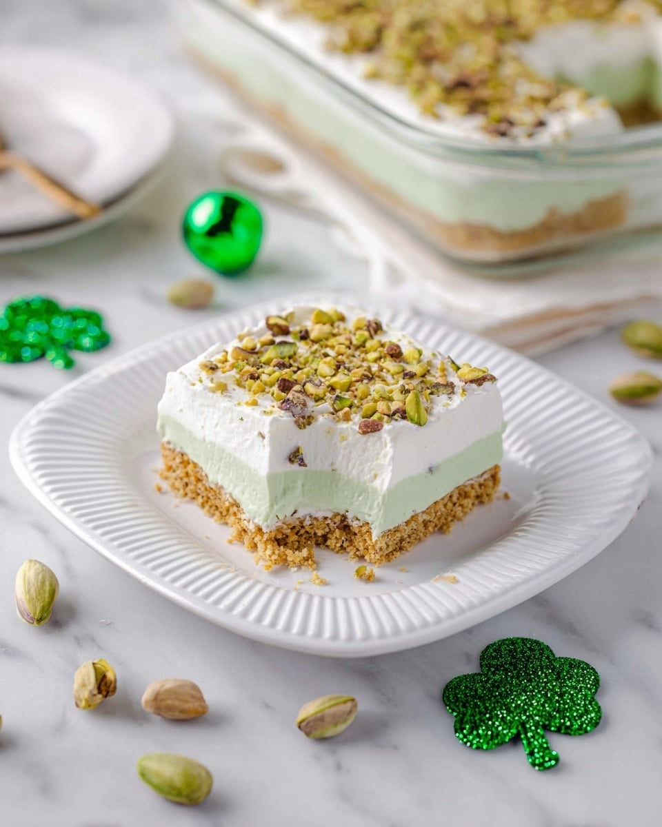Creamy Pistachio Pudding Dessert with Graham Cracker Crust