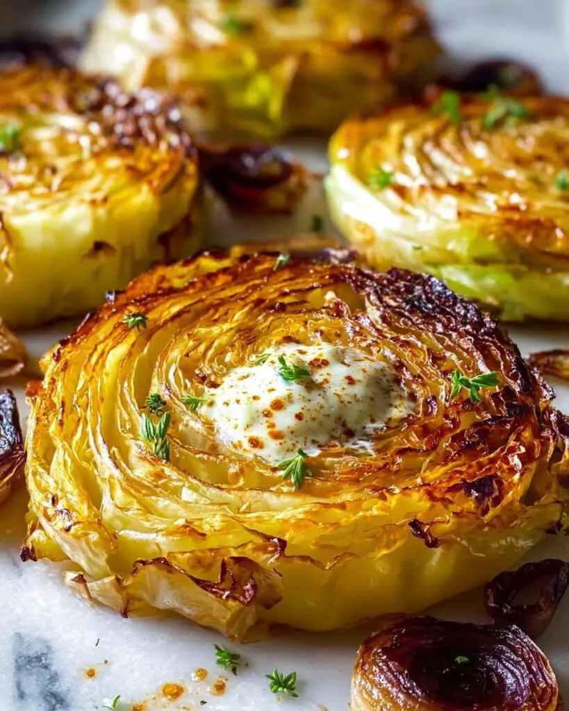 Garlic Parmesan Cabbage Steaks Recipe