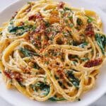 Spaghetti & Spinach with Sun-Dried Tomato Cream Sauce Recipe
