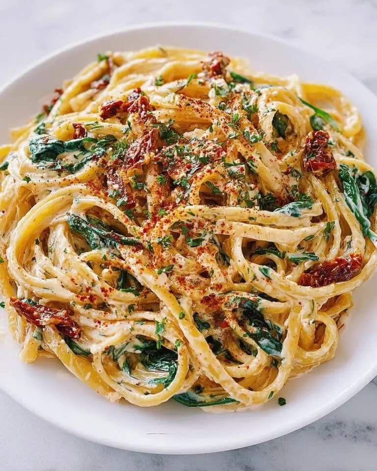 Spaghetti & Spinach with Sun-Dried Tomato Cream Sauce Recipe