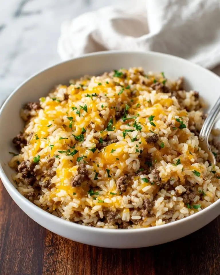 Cheesy Ground Beef and Rice Casserole Recipe
