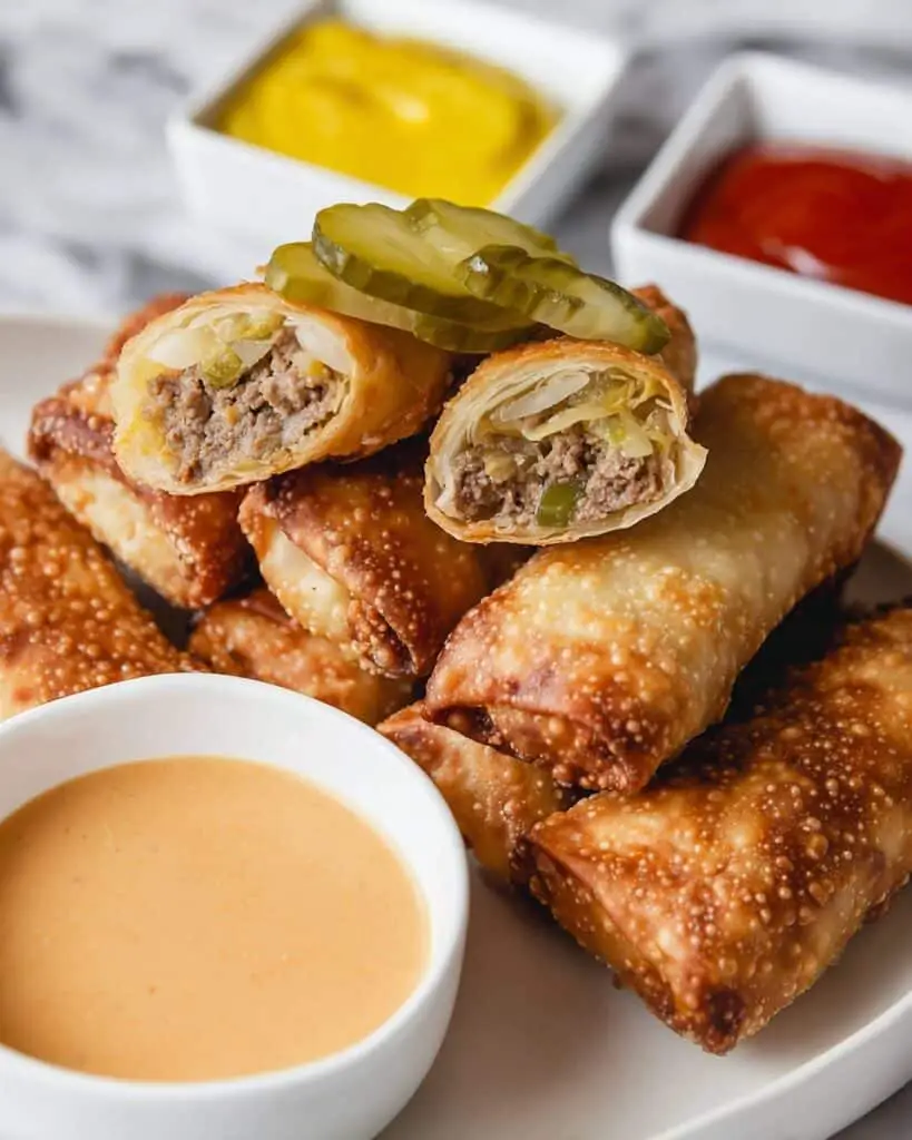 Cheeseburger Egg Rolls with Big Mac Sauce Recipe