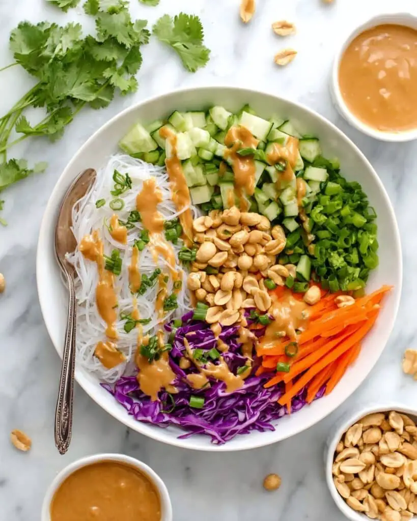 Spring Roll Bowl with Peanut Sauce Recipe