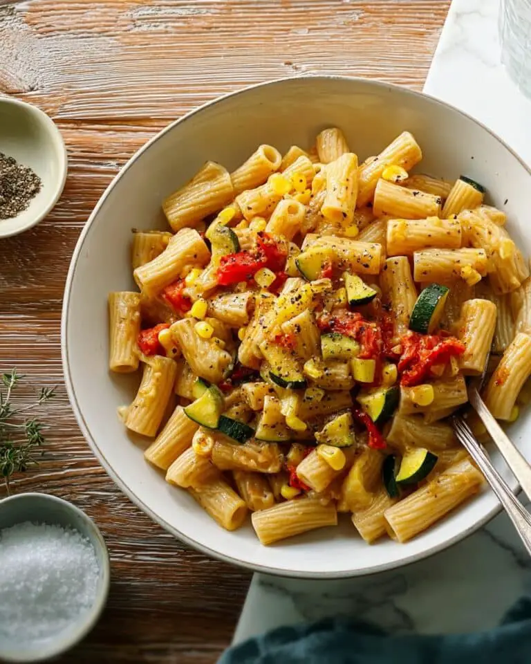 Pasta with Corn, Zucchini, and Tomatoes Recipe