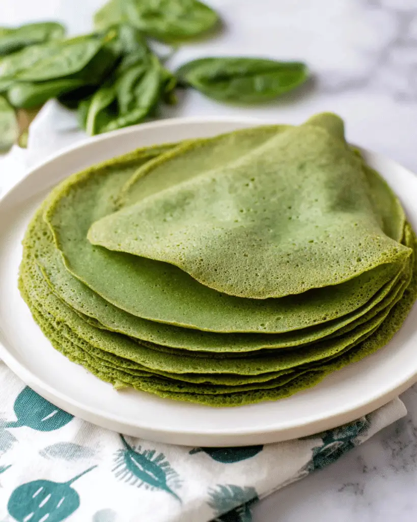 Spinach and Herb Whole Wheat Crepes Recipe
