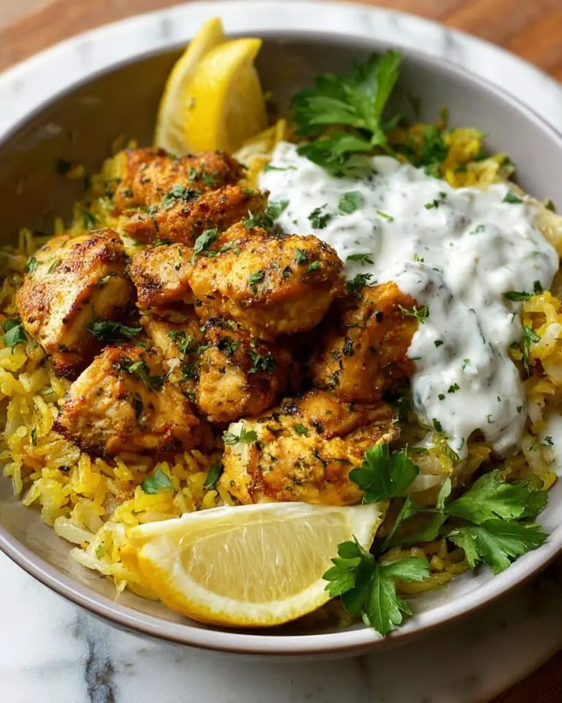 Dump and Bake Chicken Tzatziki and Rice Recipe
