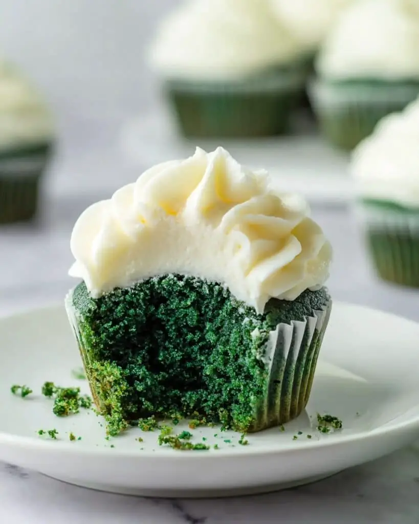 Green Velvet Cupcakes with Cream Cheese Frosting Recipe