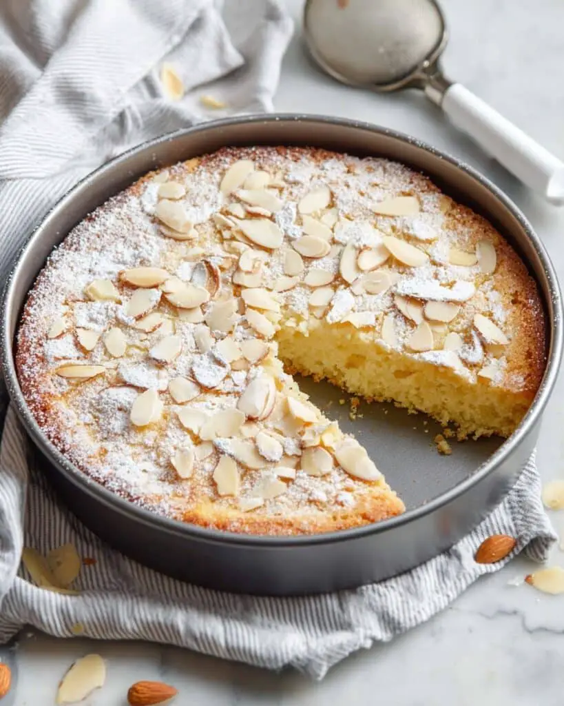 Almond Butter Cake with Toasted Sliced Almonds Recipe