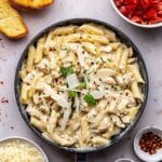Chicken Penne Pasta with Tomato Basil Bruschetta Topping Recipe