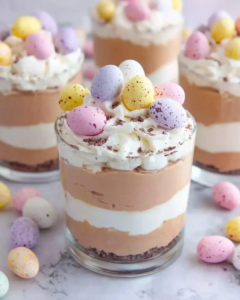 Mini Egg Chocolate Cheesecake Dessert Pots Recipe