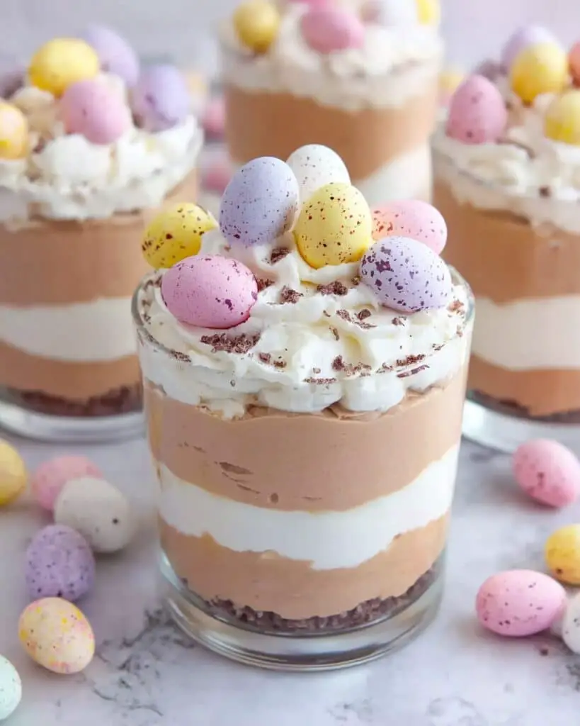 Mini Egg Chocolate Cheesecake Dessert Pots Recipe