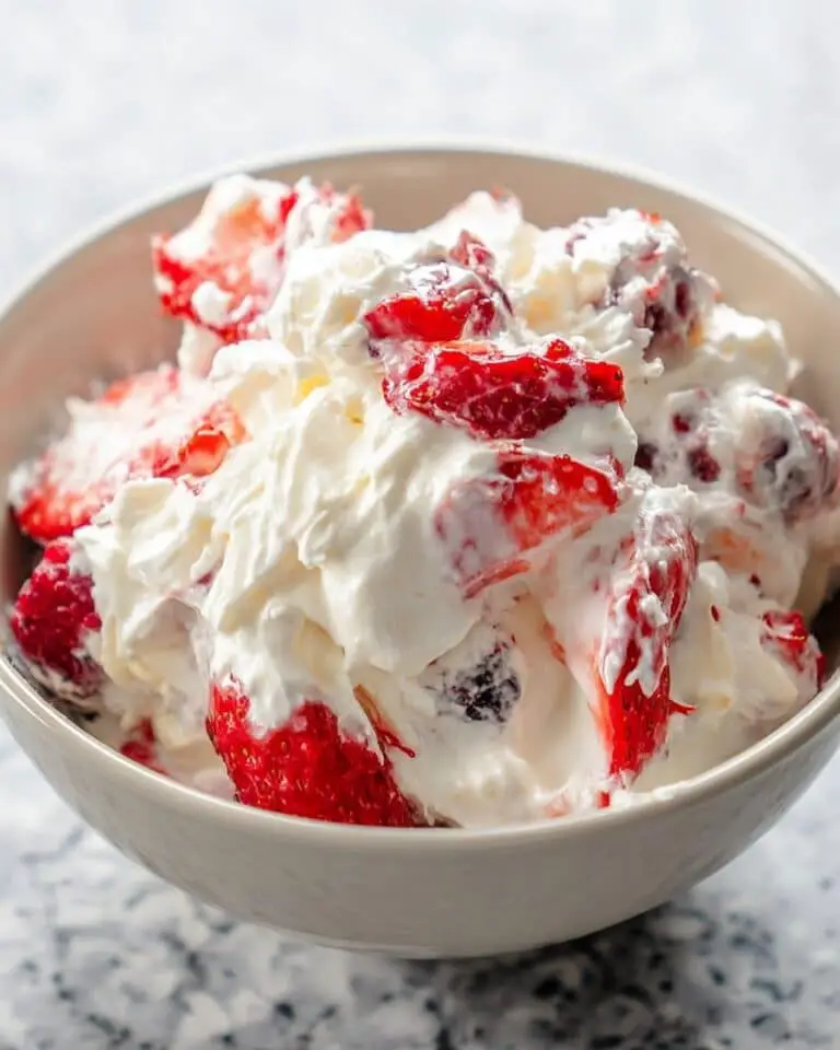 Easy Red White and Blue Cheesecake Salad Recipe