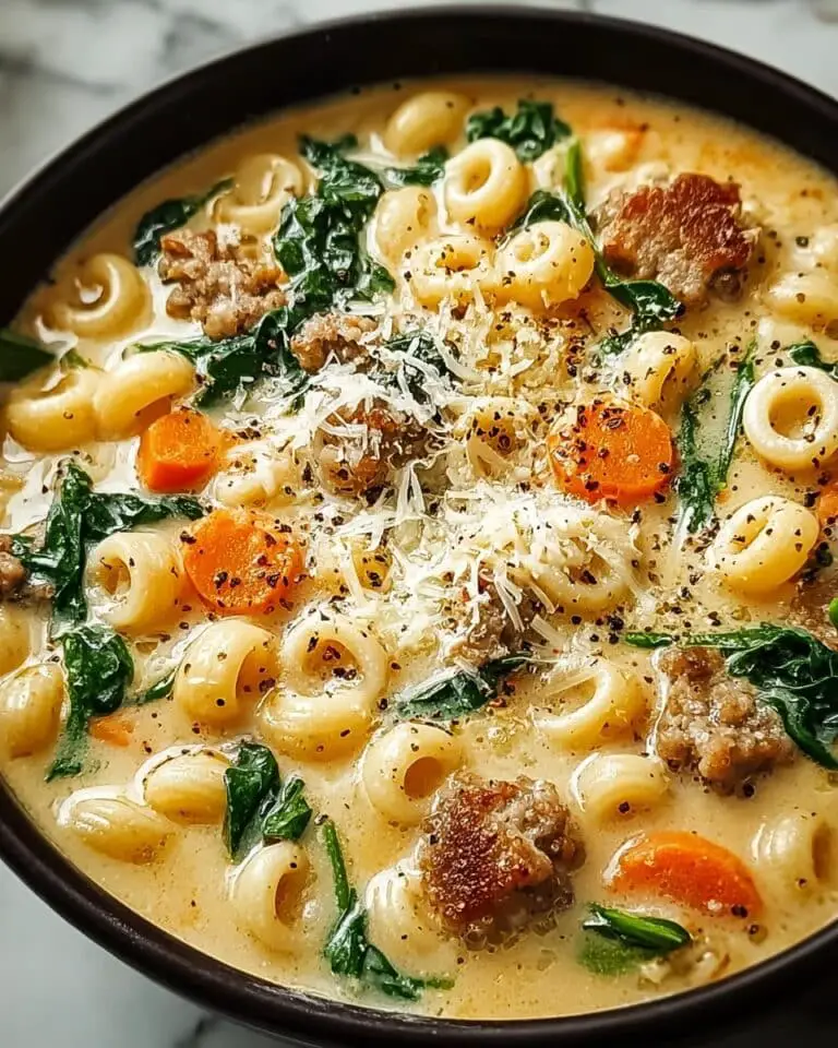 Creamy Parmesan Italian Sausage Ditalini Soup Recipe
