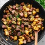 Easy Garlic Butter Steak Bites and Potatoes Recipe