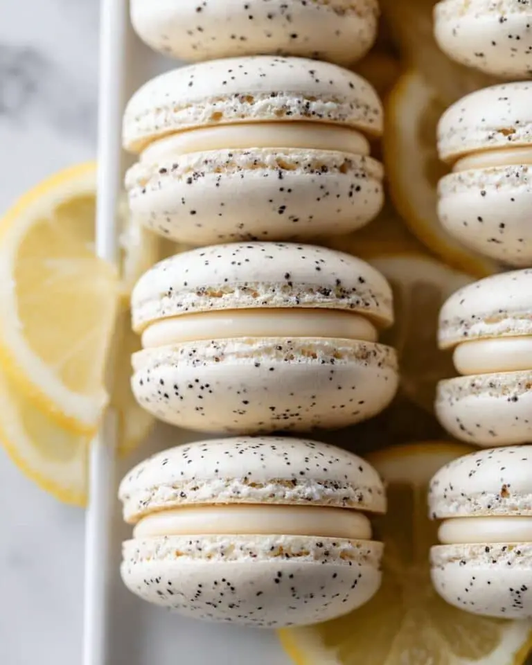Lemon Poppy Seed Macarons with Lemon Curd Filling Recipe